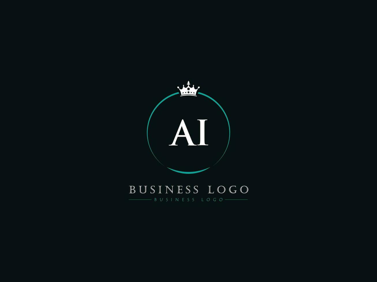 kleurrijk kroon ai logo afbeelding, modern ai luxe cirkel brief logo vector