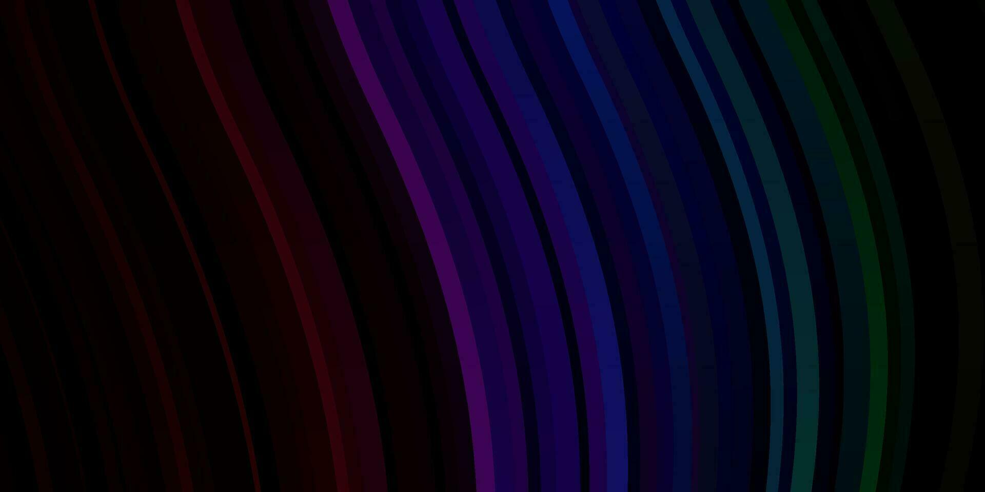 donkere veelkleurige vector sjabloon met gebogen lijnen.