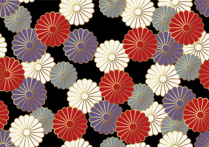 Naadloos chrysantenpatroon in de Japanse in traditionele stijl. vector