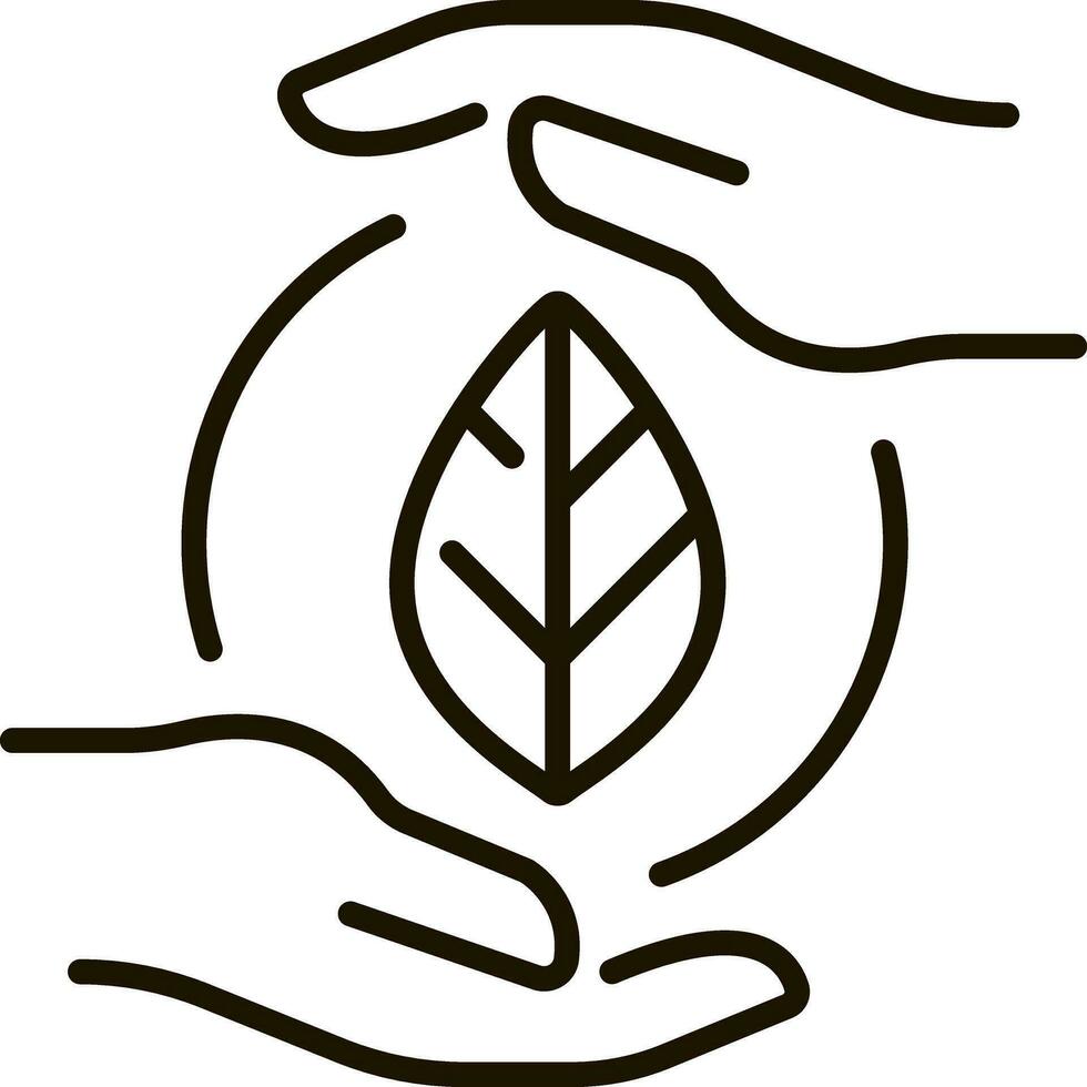 eco hand- zorg lijn icoon illustratie vector