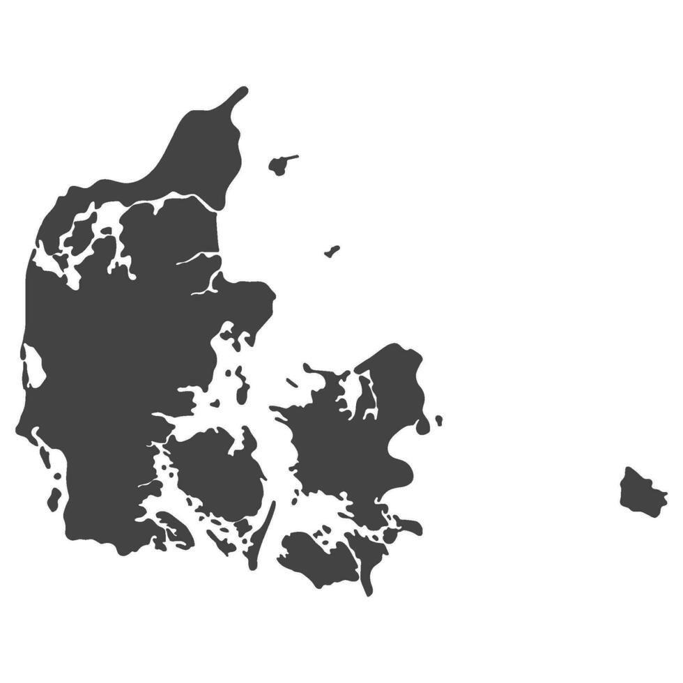 kaart van Denemarken. Deens kaart in details vector