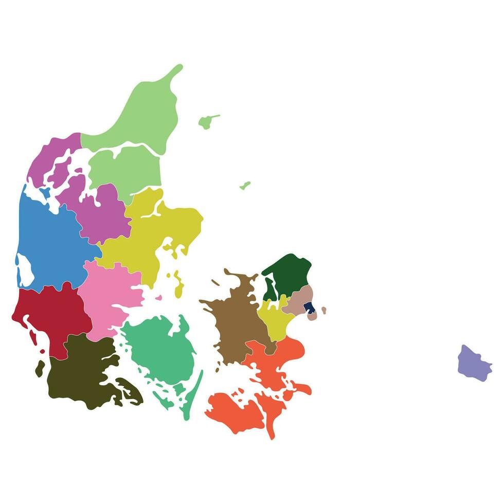 Denemarken kaart met administratief provincies. kaart van Denemarken vector