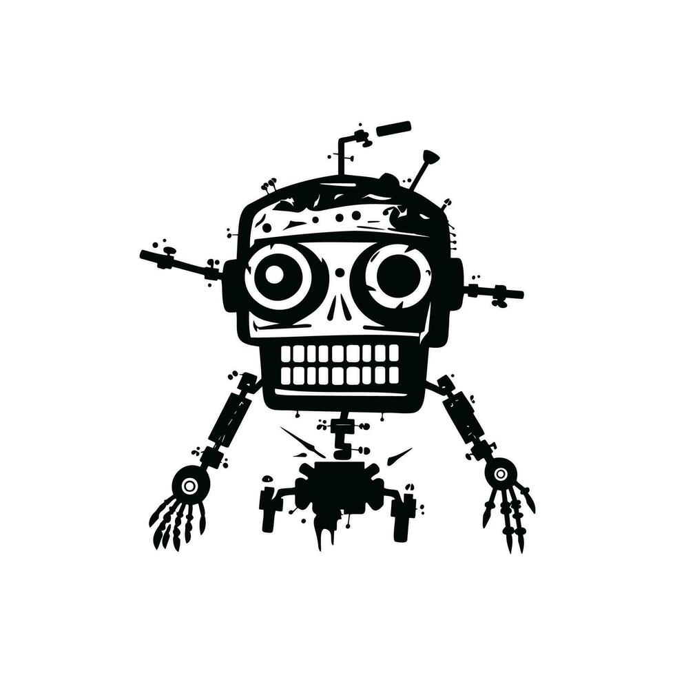 hand- getrokken robot of robot vector illustratie