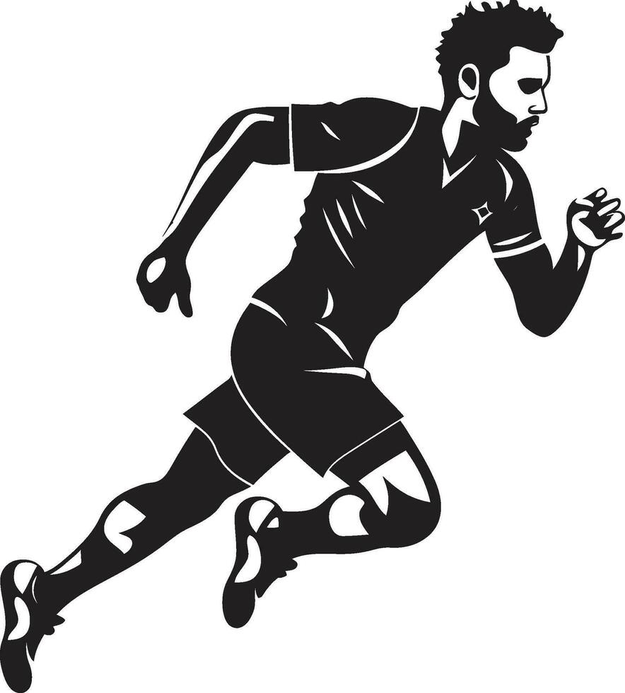 scoren voor grootheid monochromatisch vector portret van de atleet veld- van dromen zwart vector Scherm van Amerikaans voetbal uitmuntendheid