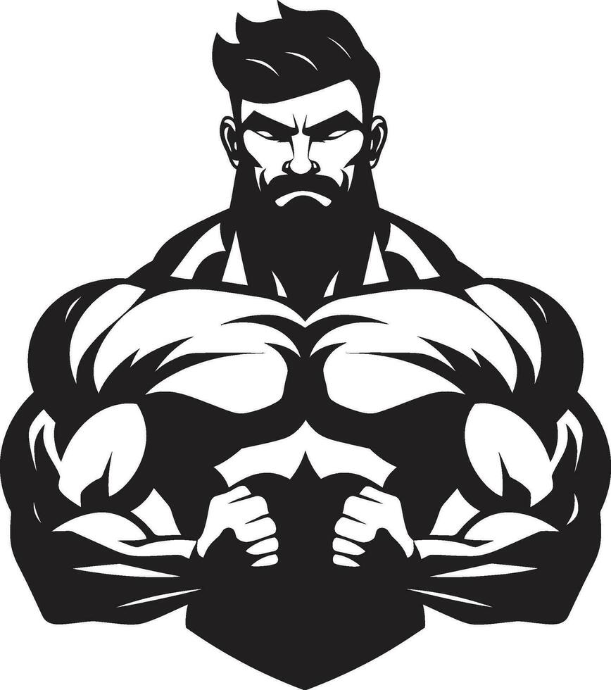 gebeeldhouwd lichaamsbouw monochroom vector van bodybuilding uitmuntendheid bodybuilders triomf zwart vector afbeelding van sterkte