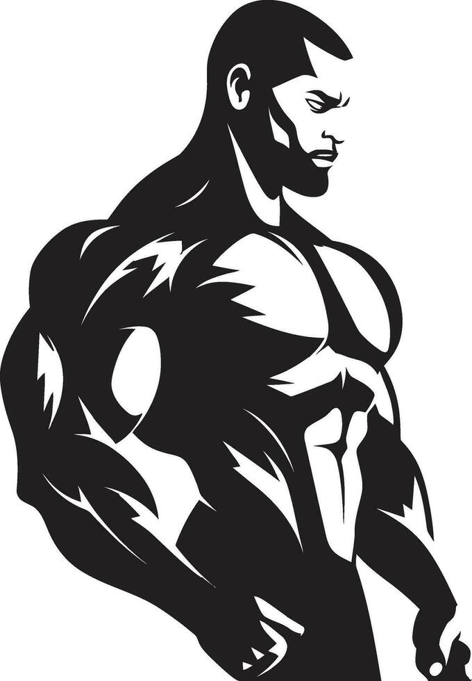 vastberaden spier magie zwart vector vakmanschap inktpot esthetiek vector bodybuilder dromen