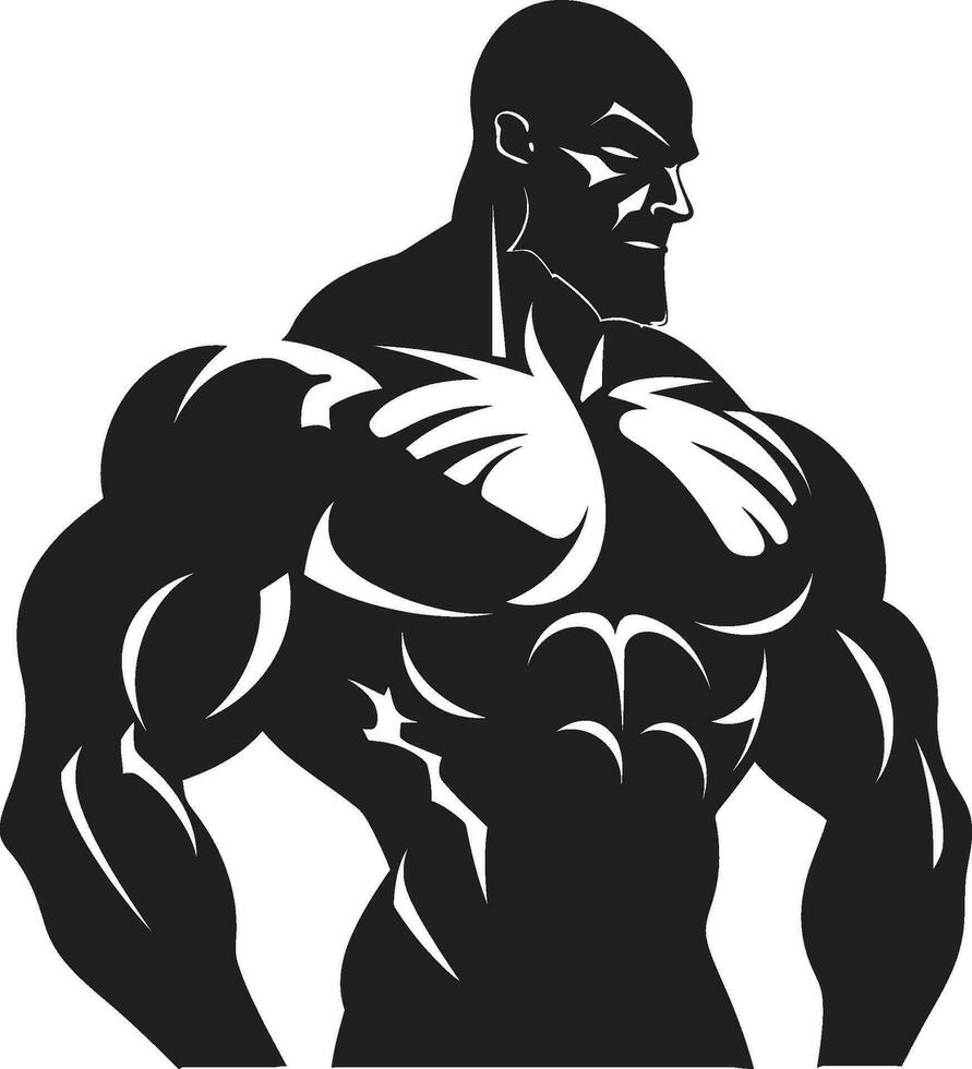 noir spier magie vector bodybuilder precisie elegantie in monochroom zwart vector Titan