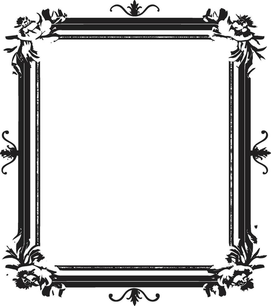 vorstelijk pracht monochroom sier- bloei in vector bloesems van royalty Koninklijk zwart vector decoratief kunst