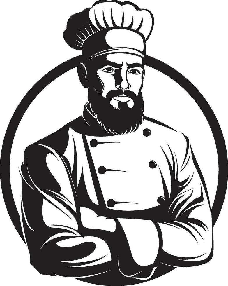 genieten de kunst van smaak chef vector kunstenaarstalent fijnproever perfectie in zwart culinaire meesterschap