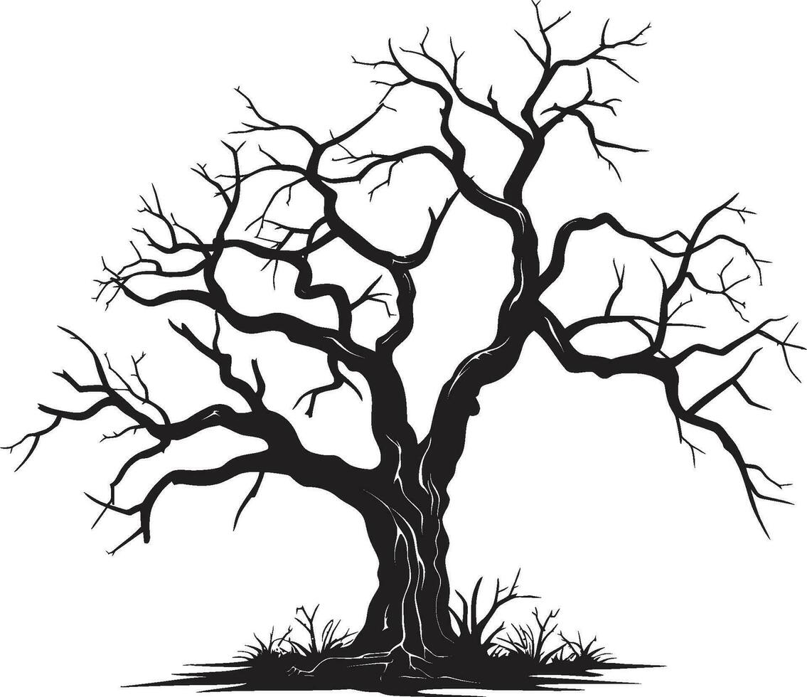 vervagen overblijfselen monochroom erfenis van een dood boom stil schaduwen zwart vector kunstenaarstalent van een levenloos boom