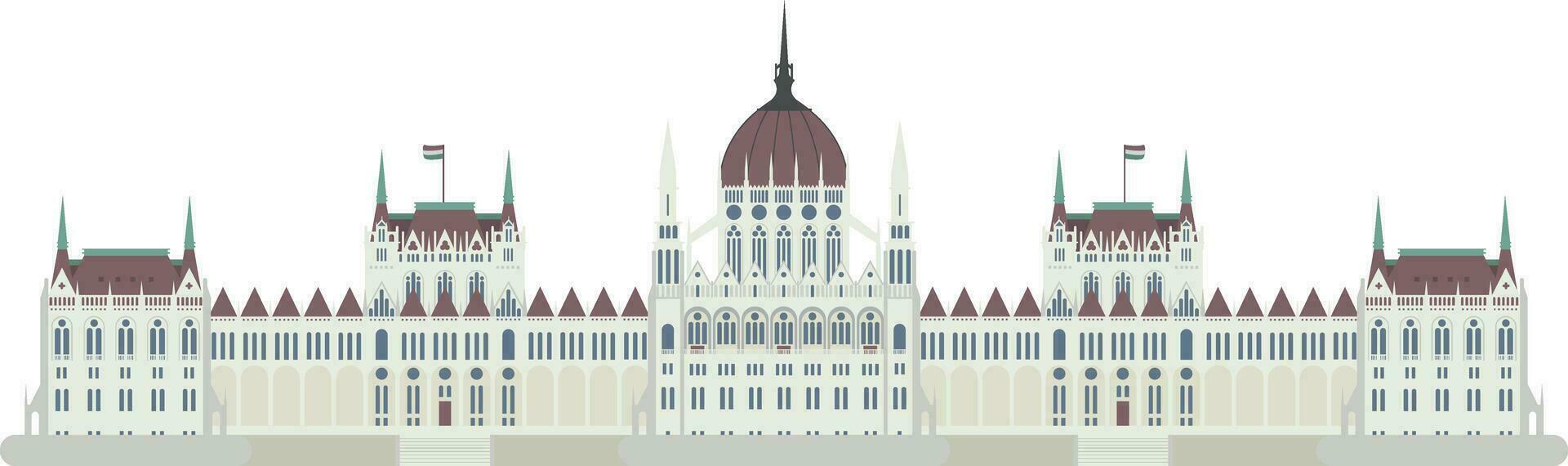 Boedapest parlement, Hongarije. geïsoleerd Aan wit achtergrond vector illustratie.