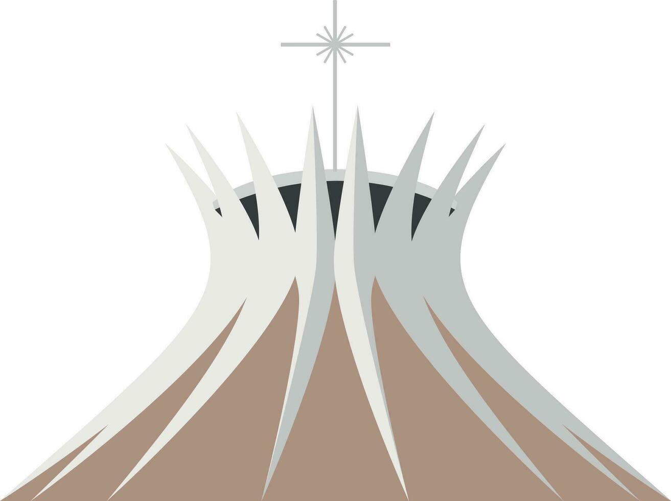 Brasilia kathedraal, Brazilië. geïsoleerd Aan wit achtergrond vector illustratie.