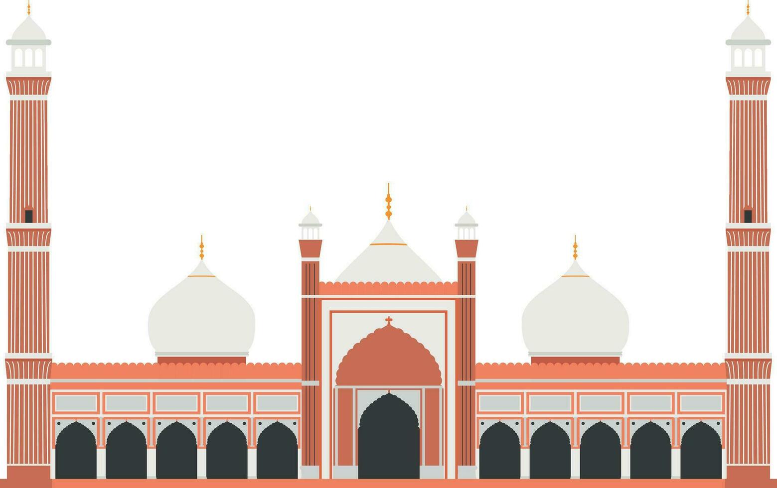 rood fort, Delhi, Indië. geïsoleerd Aan wit achtergrond vector illustratie.