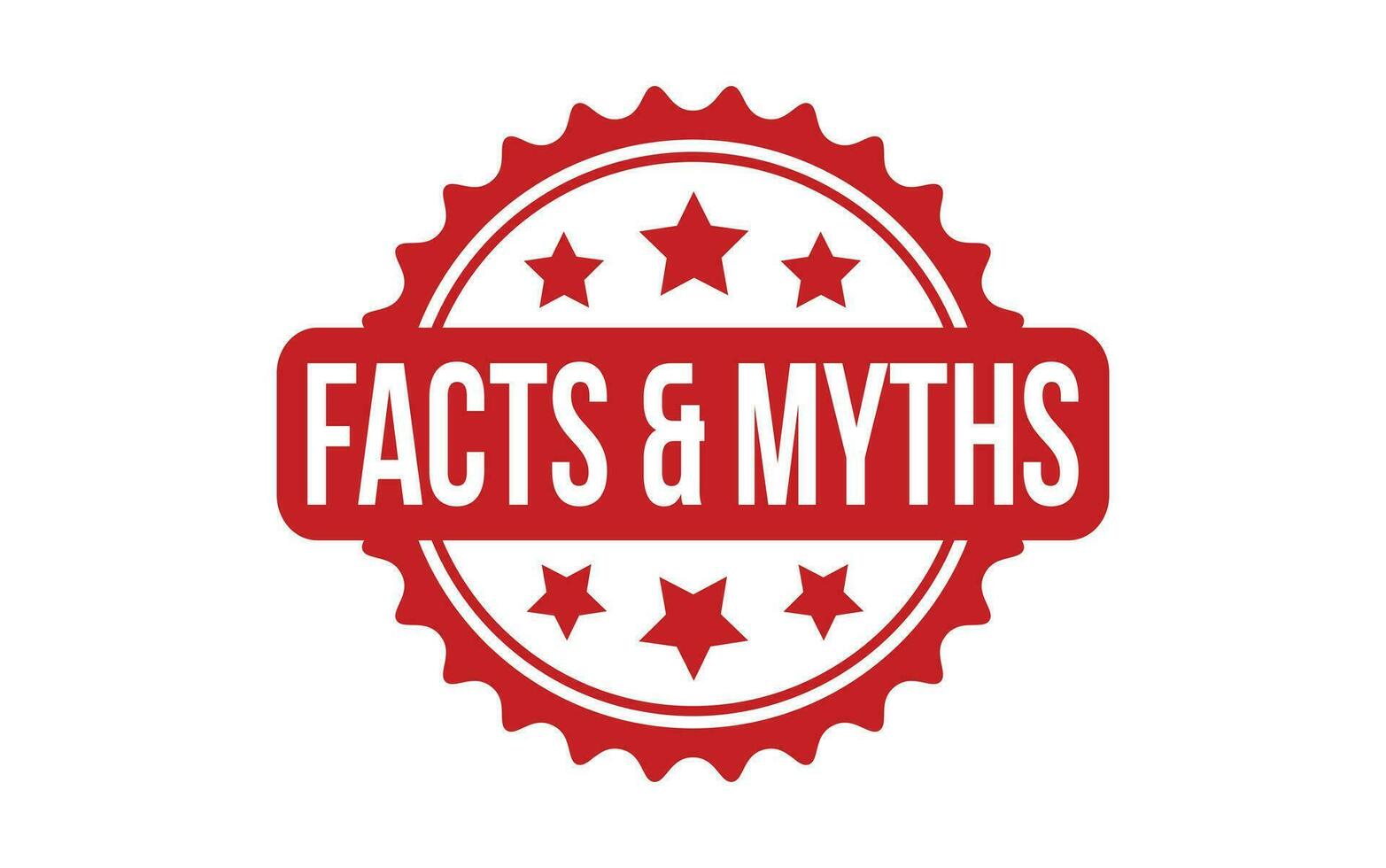 feiten en mythen rubber postzegel zegel vector