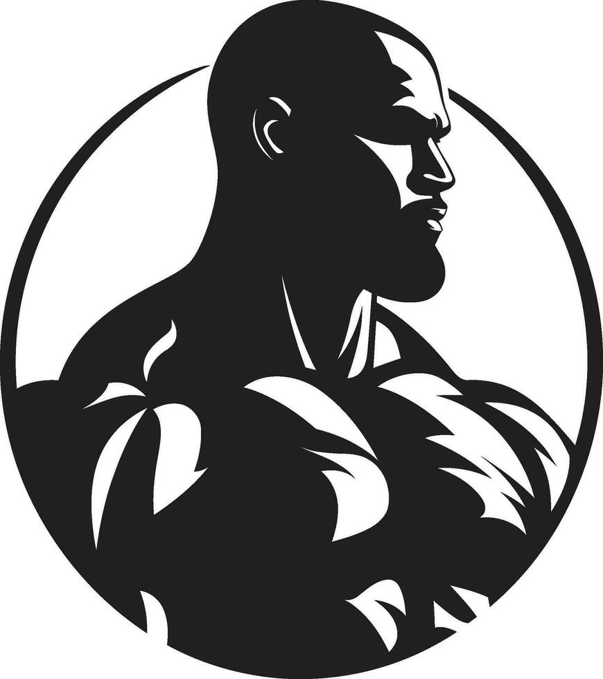 overschaduwd kalmte vector geschiktheid royalty noir geschiktheid krachtpatser bodybuilder vector kunst