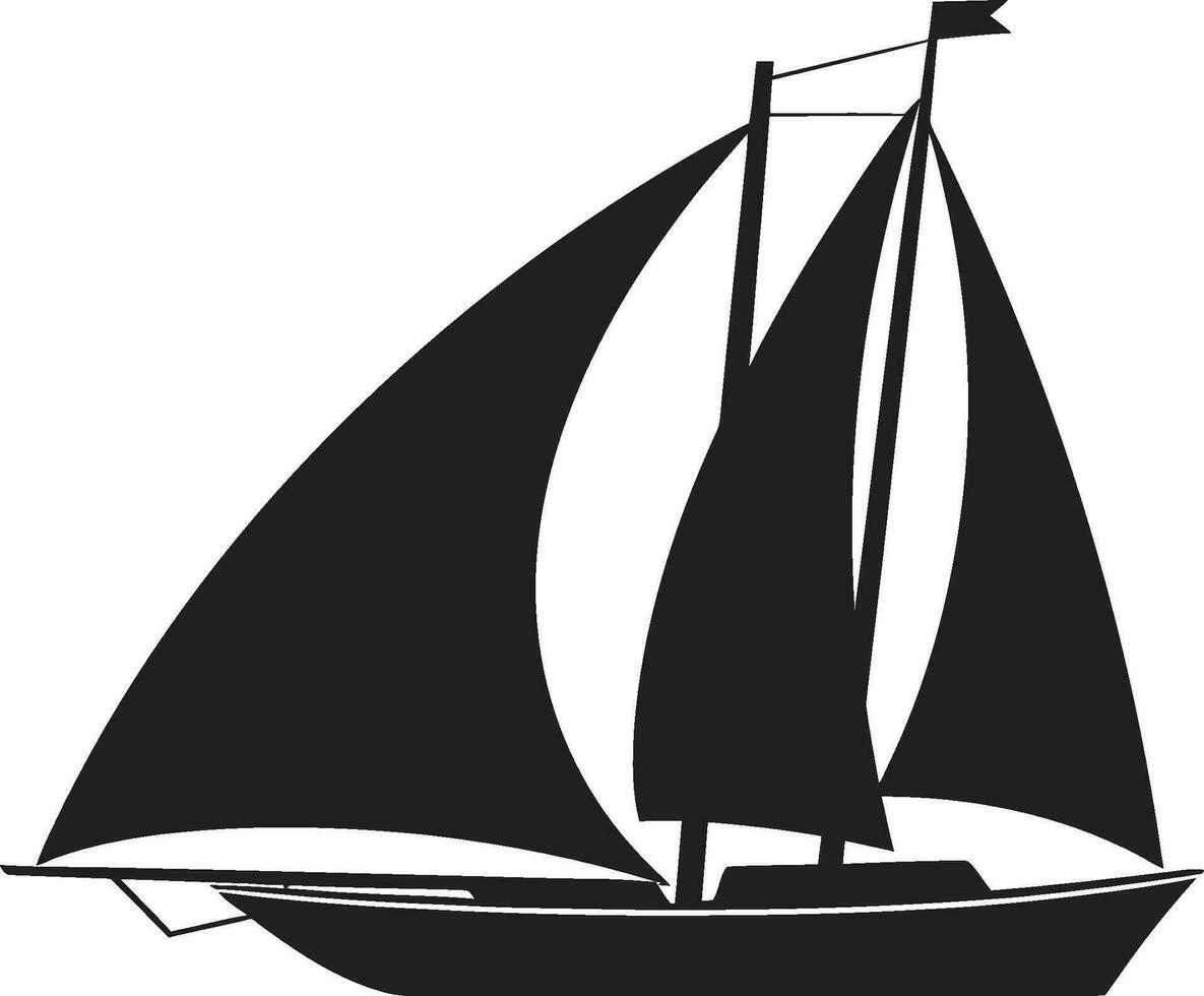 gebeeldhouwd door schaduwen zwart Water vector ontwerp etherisch oceaan odyssee vector boot kunst
