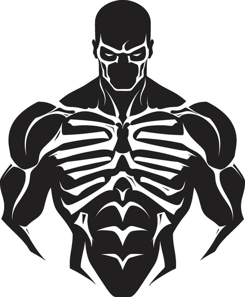 kunstenaarstalent van ijzer bodybuilder silhouet vector vastberaden sterkte zwart vector spier meesterschap