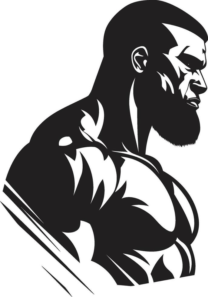 monochroom dominantie bodybuilder vector majesteit macht en evenwicht donker geschiktheid silhouet