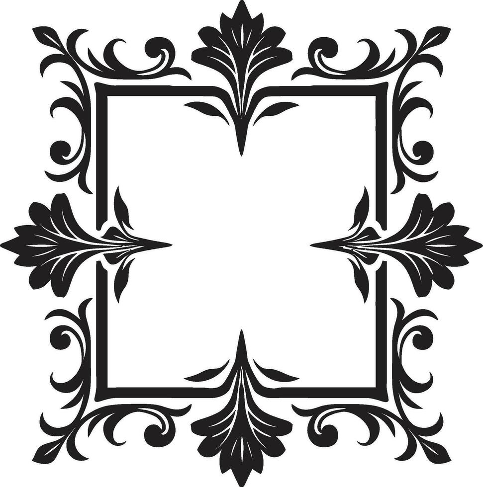 vorstelijk floreren monochromatisch vector van decoratief bloei majestueus elegantie zwart Koninklijk bloemen ornament in vector