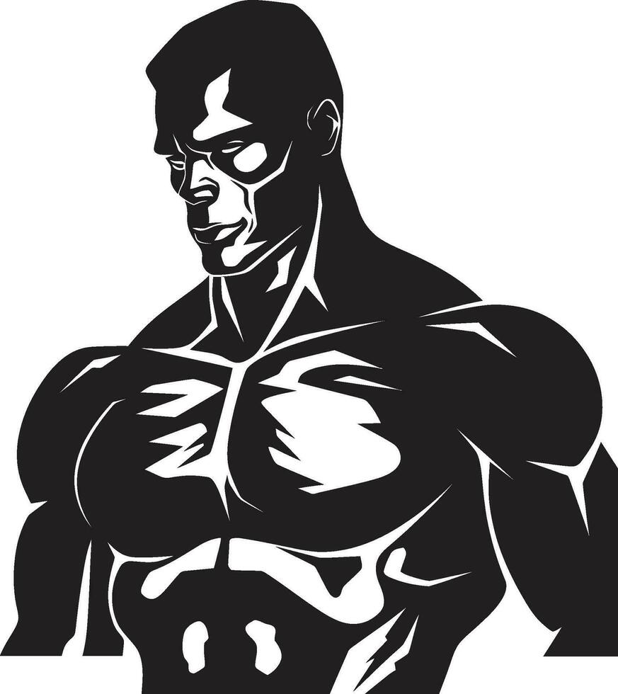 elegantie in spieren vector bodybuilder silhouet noir dominantie stoutmoedig zwart vector ambacht