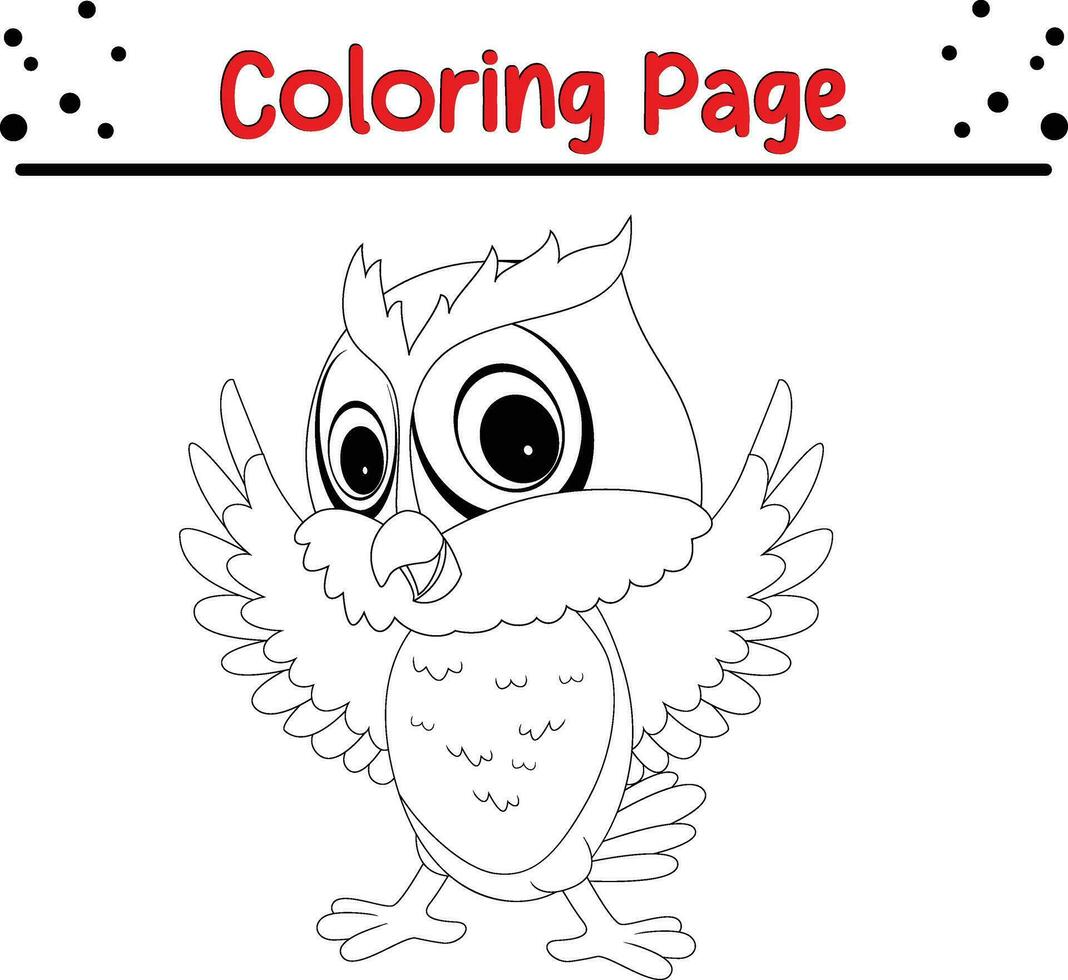 schattig uil kleur bladzijde voor kinderen vector