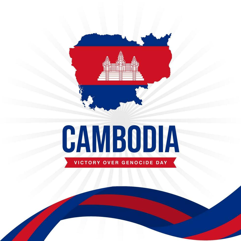 gelukkig zege over- genocide dag Cambodja illustratie vector achtergrond. vector eps 10