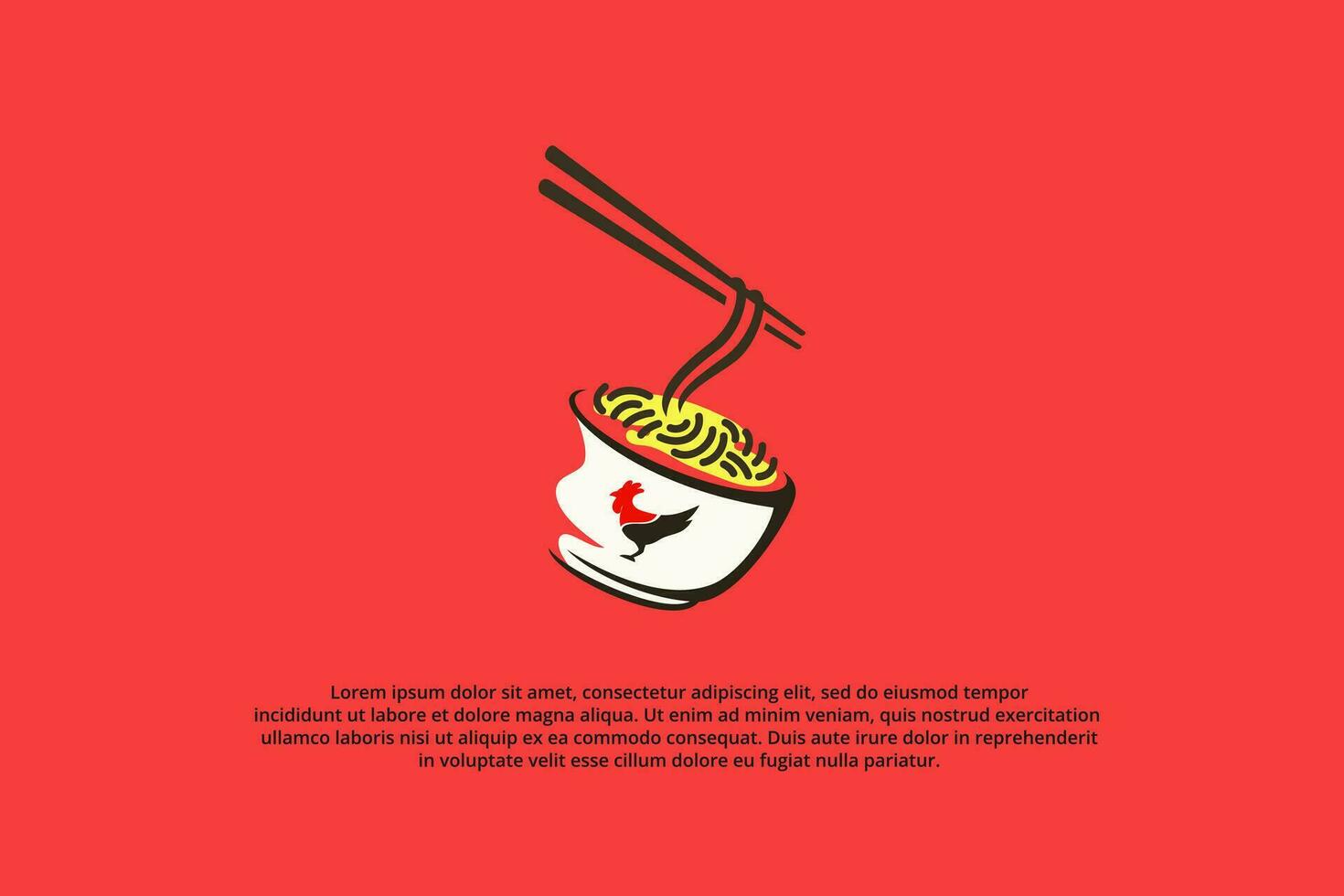 logo kip kom noodle haan vector