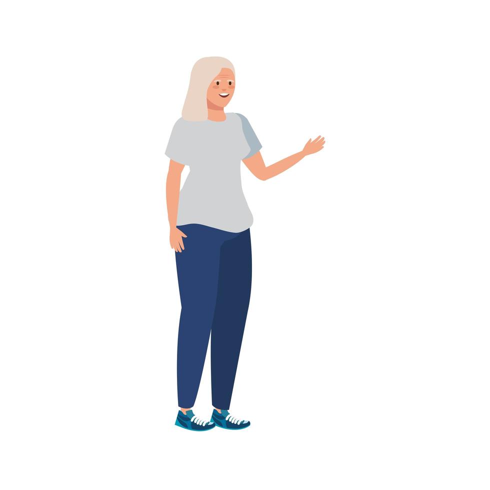 oude vrouw elegante avatar karakter vector