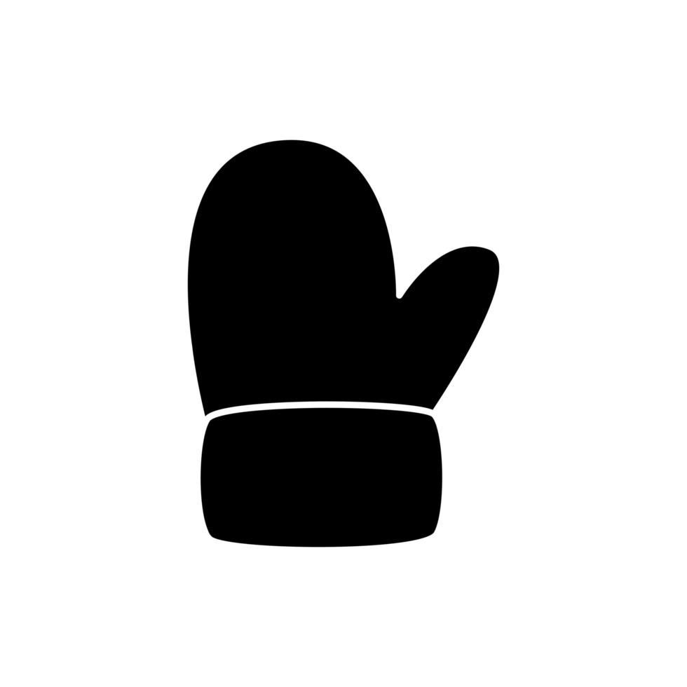 silhouet van handschoen kerst geïsoleerd pictogram vector