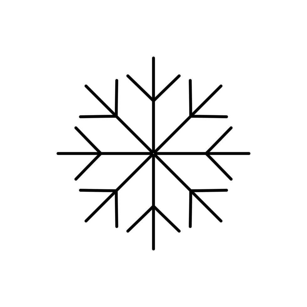 sneeuwvlok kerstversiering lijnstijl vector