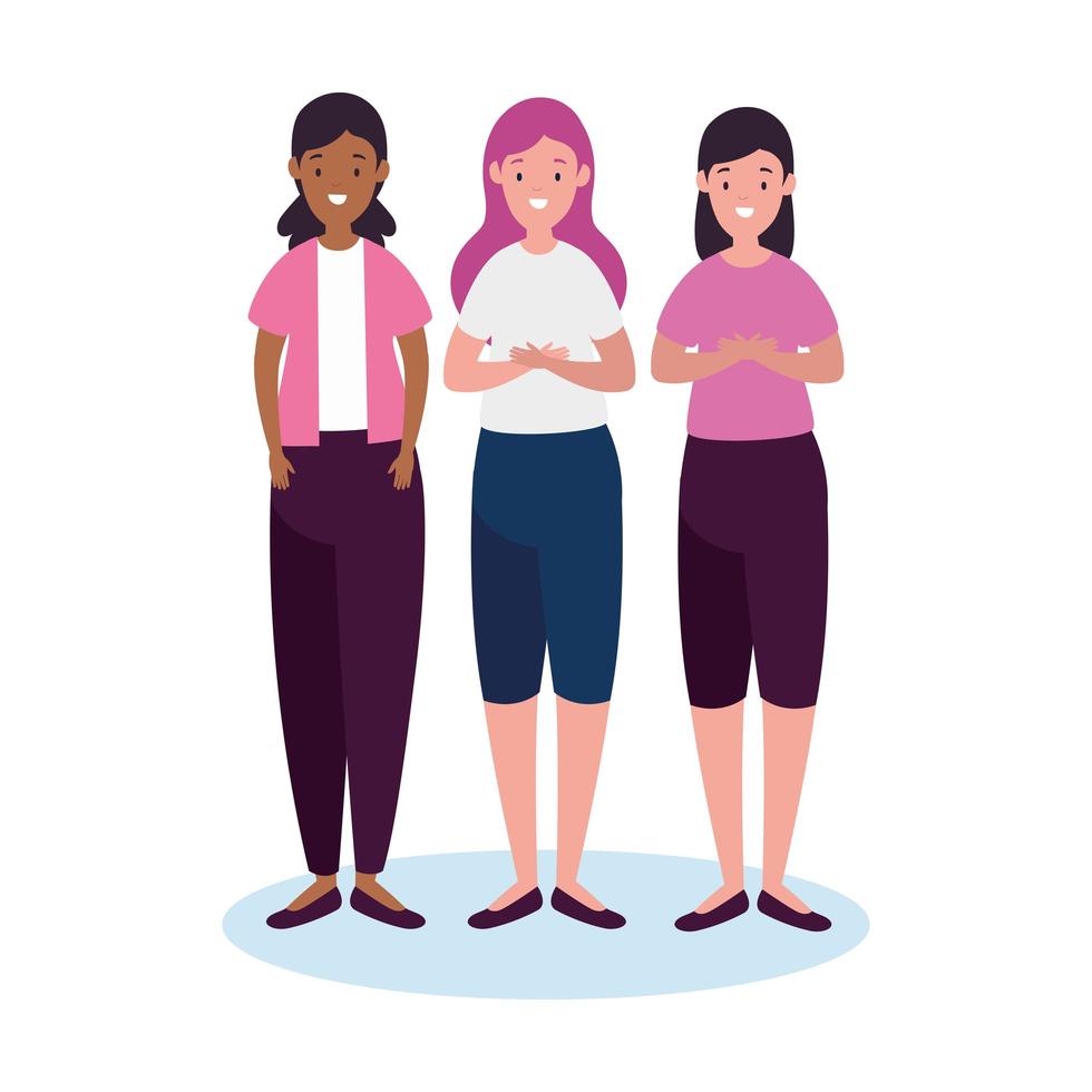 mooie vrouwen avatar karakter pictogram vector