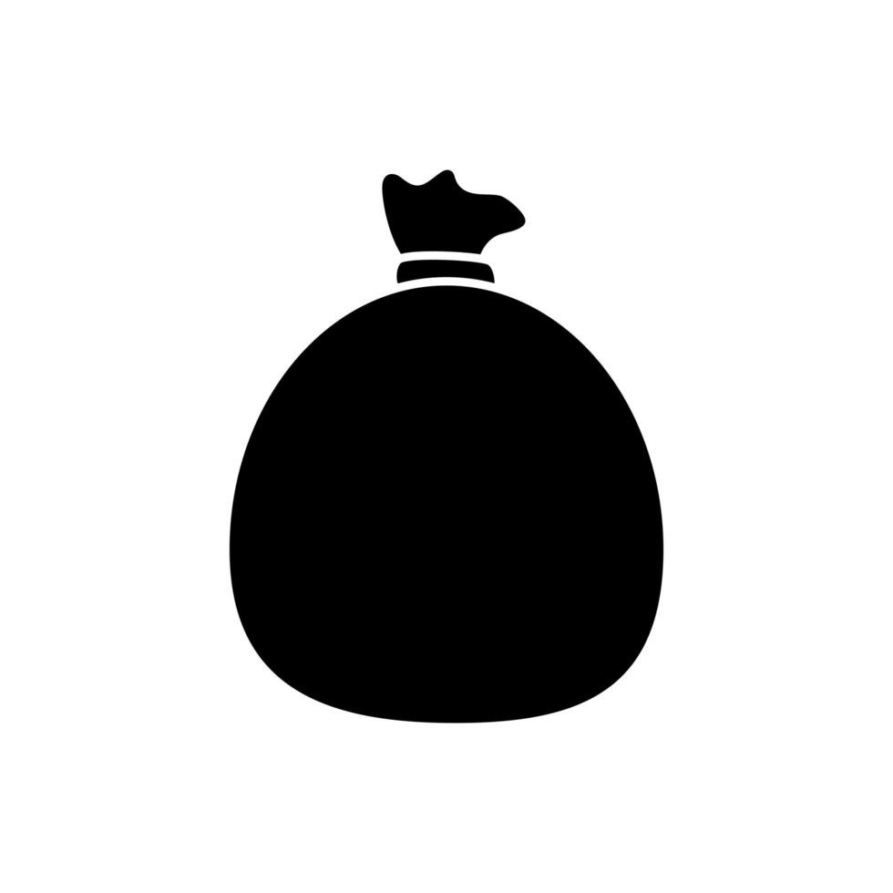 silhouet van geschenkzakken traditionele geïsoleerde icon vector