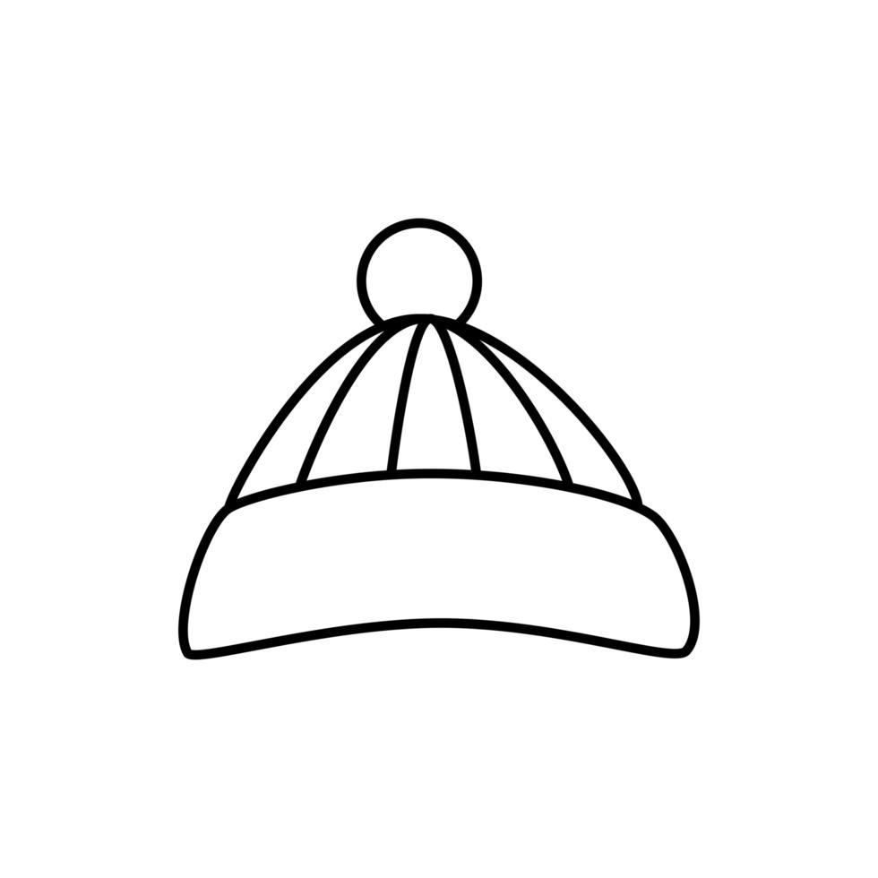 hoed winter accessoire lijn stijlicoon vector