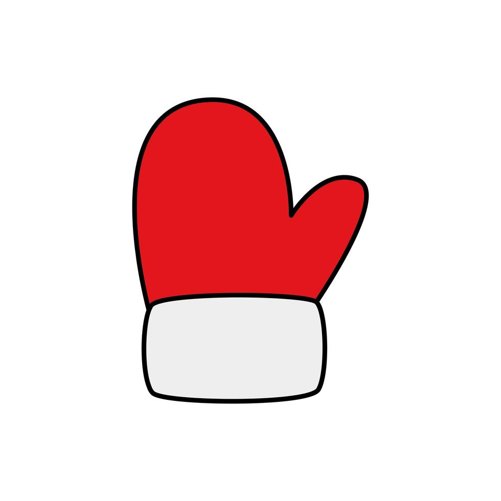 handschoen van kerst geïsoleerd pictogram vector