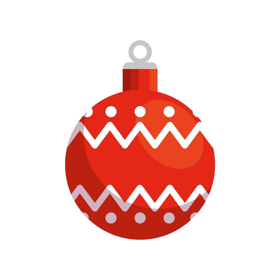 bal rood kerstversiering geïsoleerd pictogram vector