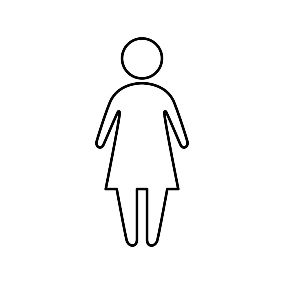 vrouw avatar karakter lijn stijlicoon vector