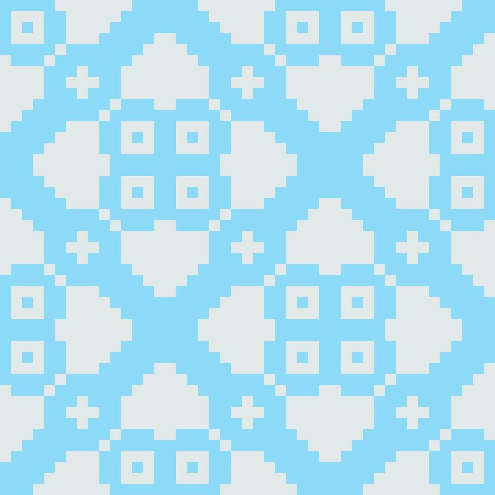 een blauw en wit pixel patroon met pleinen vector