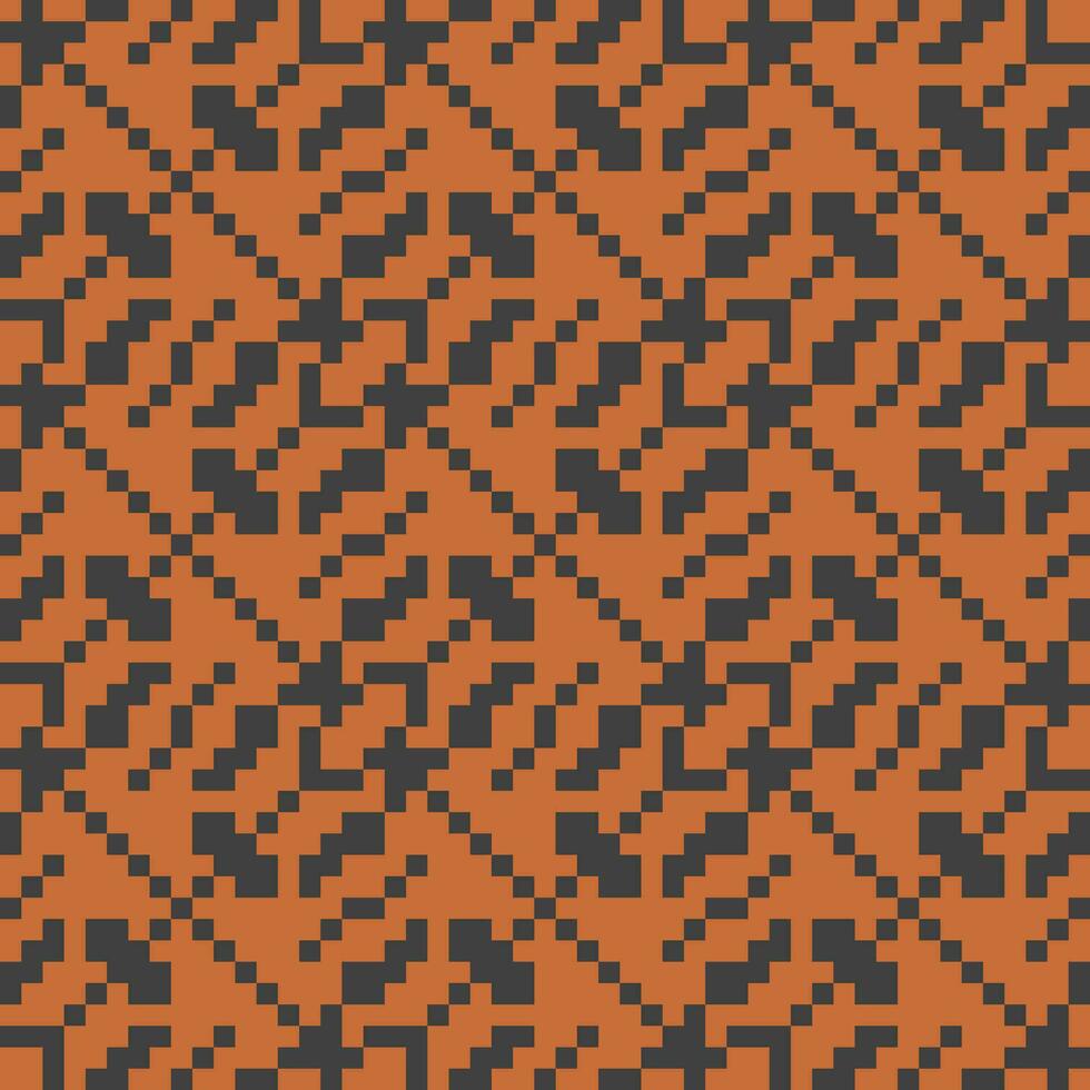 een pixel patroon in oranje en zwart vector