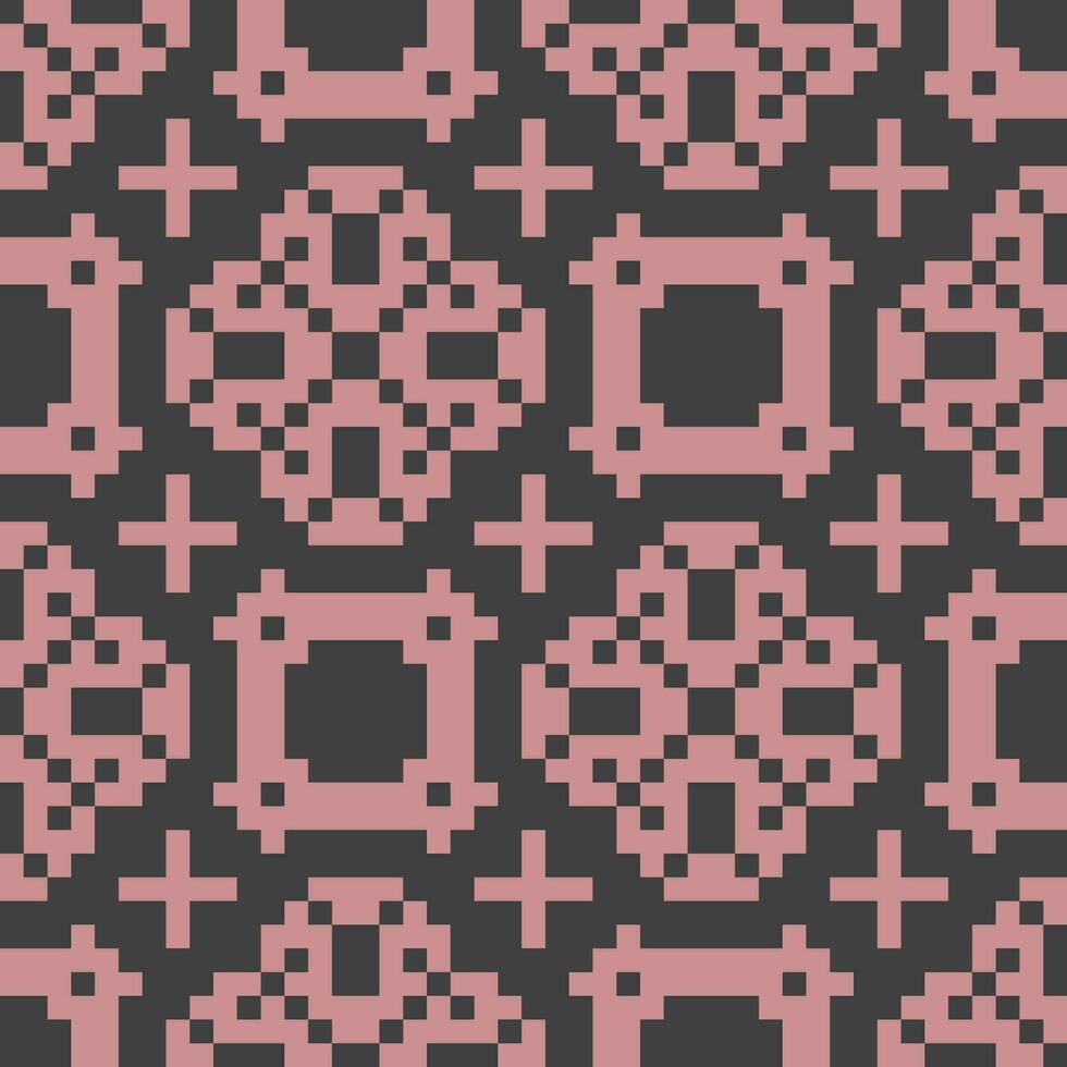 een pixel patroon met roze en zwart pleinen vector