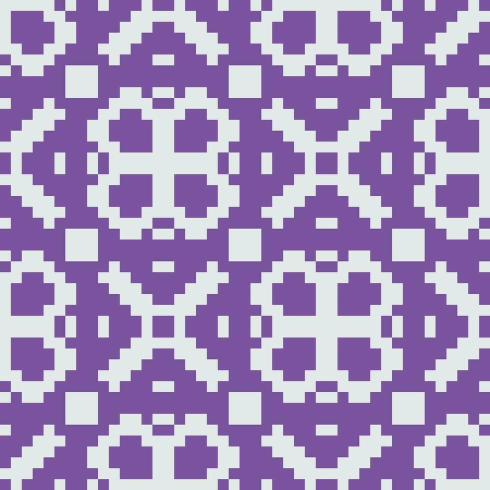 een pixel patroon in Purper en wit vector