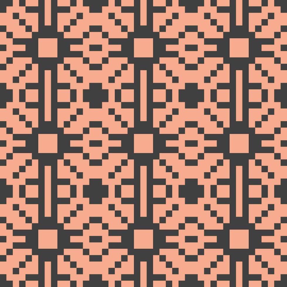 een pixel patroon in oranje en zwart vector