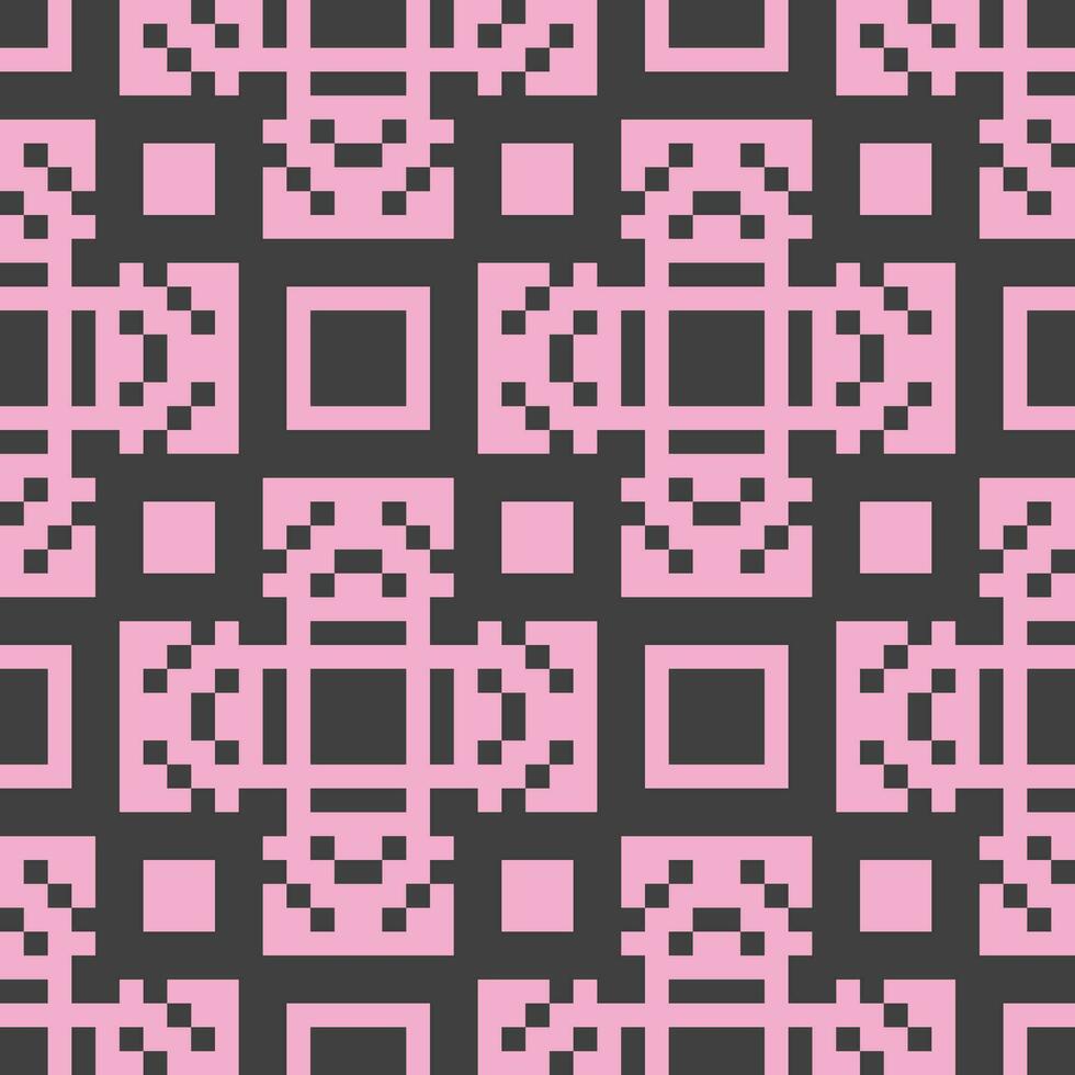een roze en zwart pixel patroon vector