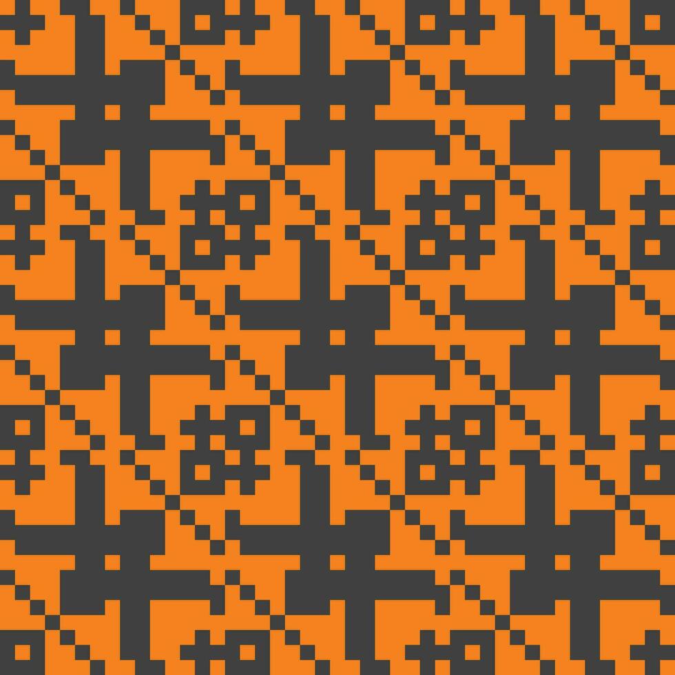 een oranje en zwart patroon met pleinen vector