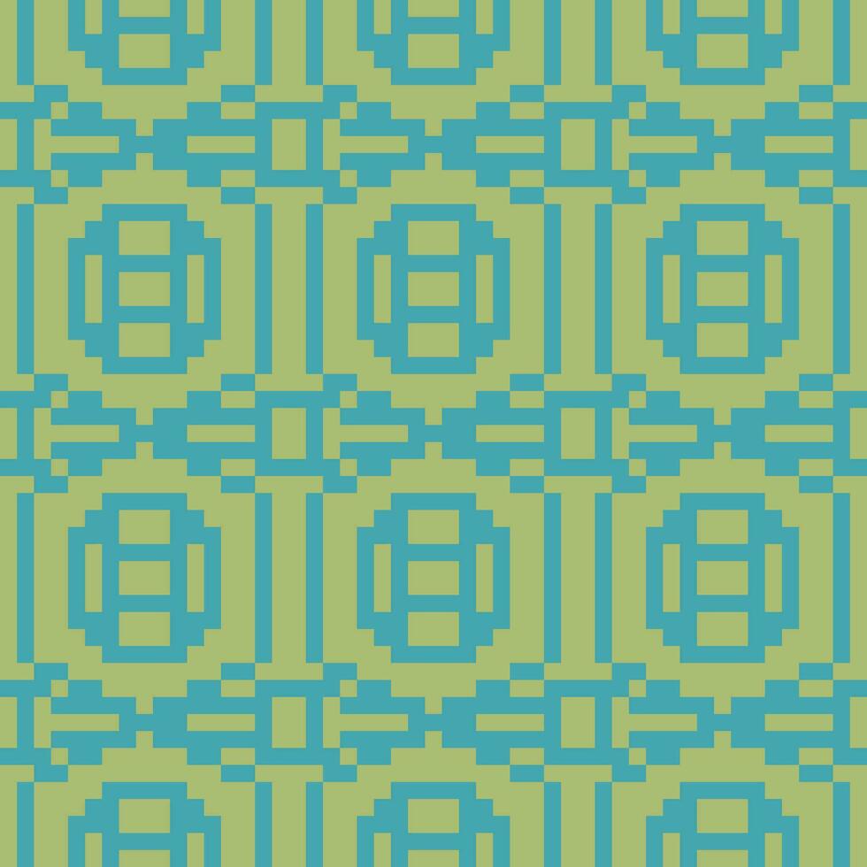 een pixel kunst patroon met blauw en groen pleinen vector