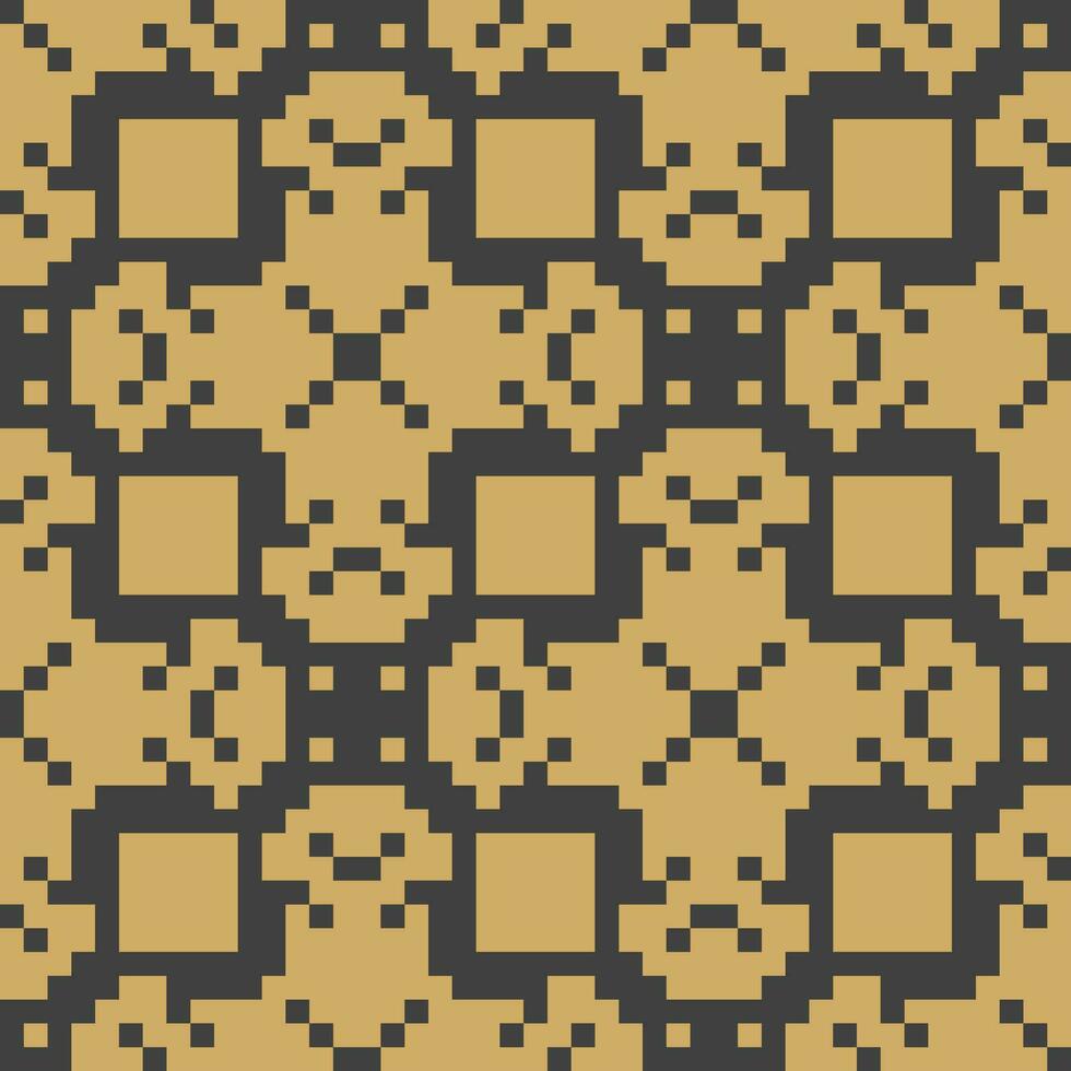 een pixel patroon in bruin en zwart vector