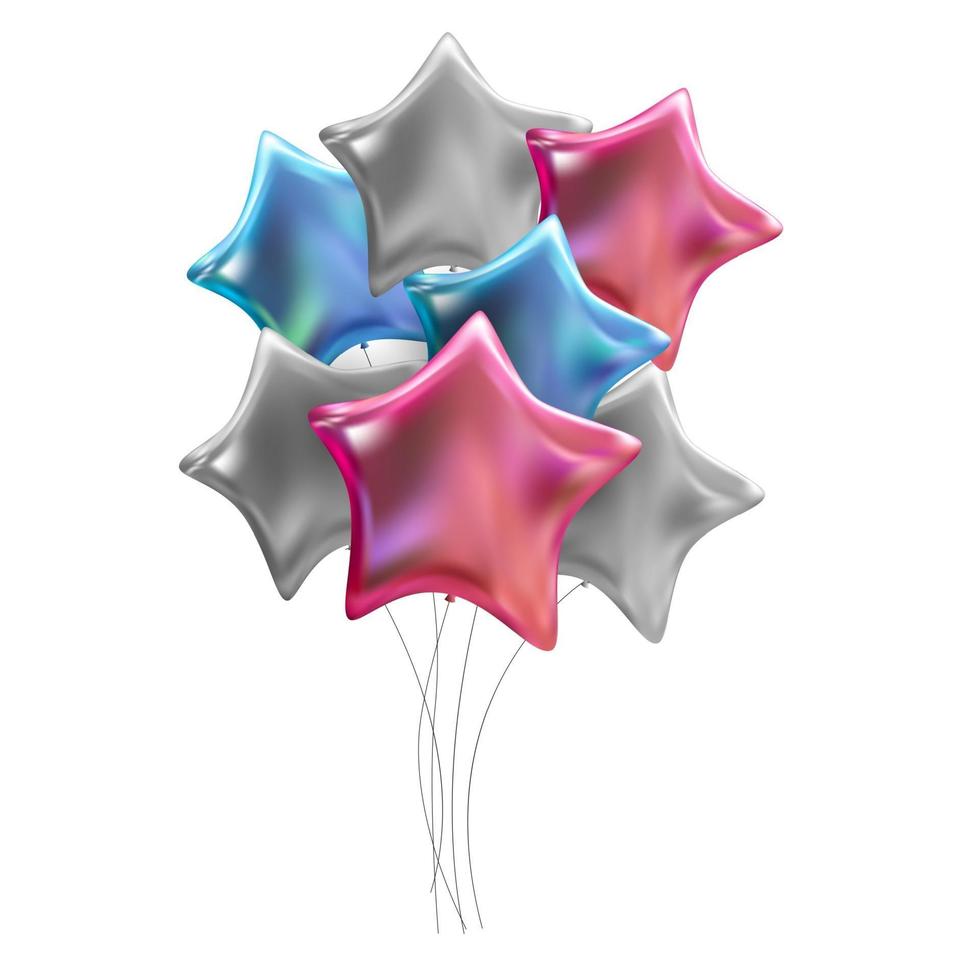 groep van kleur glanzend helium ballonnen geïsoleerd op een witte achtergrond vector