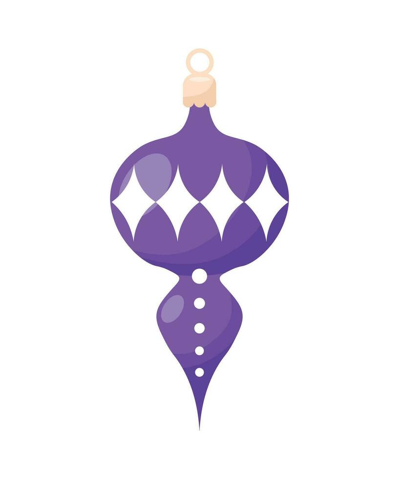 Kerstmis boom bal met een boog. ornament met een patroon geïsoleerd Aan een wit achtergrond. symbool van gelukkig nieuw jaar, Kerstmis viering. vector illustratie