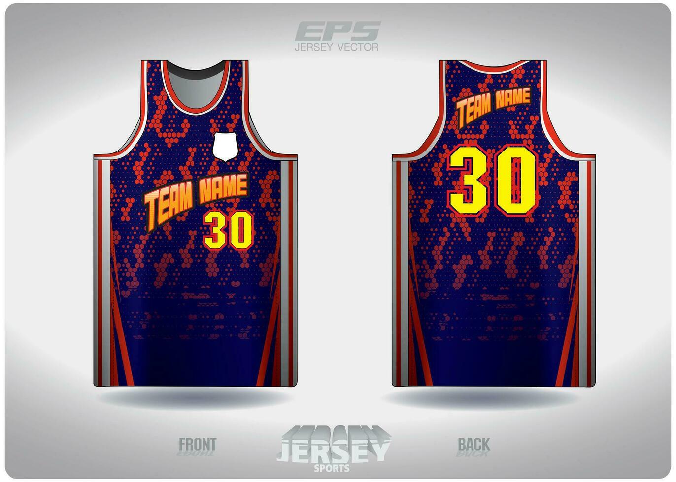 eps Jersey sport- overhemd vector.blauw oranje honingraat patroon ontwerp, illustratie, textiel achtergrond voor basketbal overhemd sport- t-shirt, basketbal Jersey overhemd vector