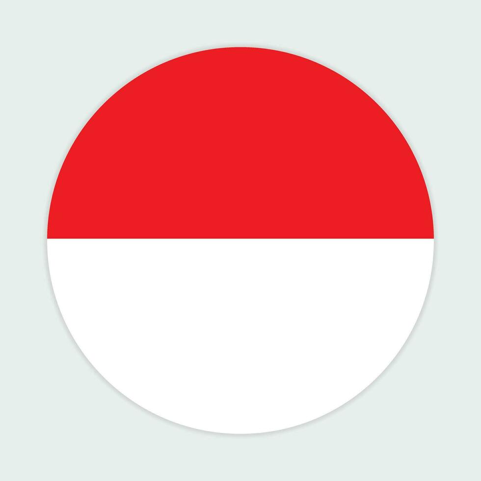 Indonesië vlag vector icoon ontwerp. Indonesië cirkel vlag. ronde van Indonesië vlag.