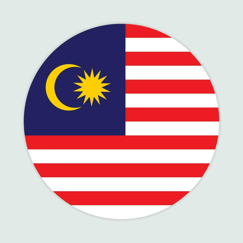 Maleisië vlag vector icoon ontwerp. Maleisië cirkel vlag. ronde van Maleisië vlag.